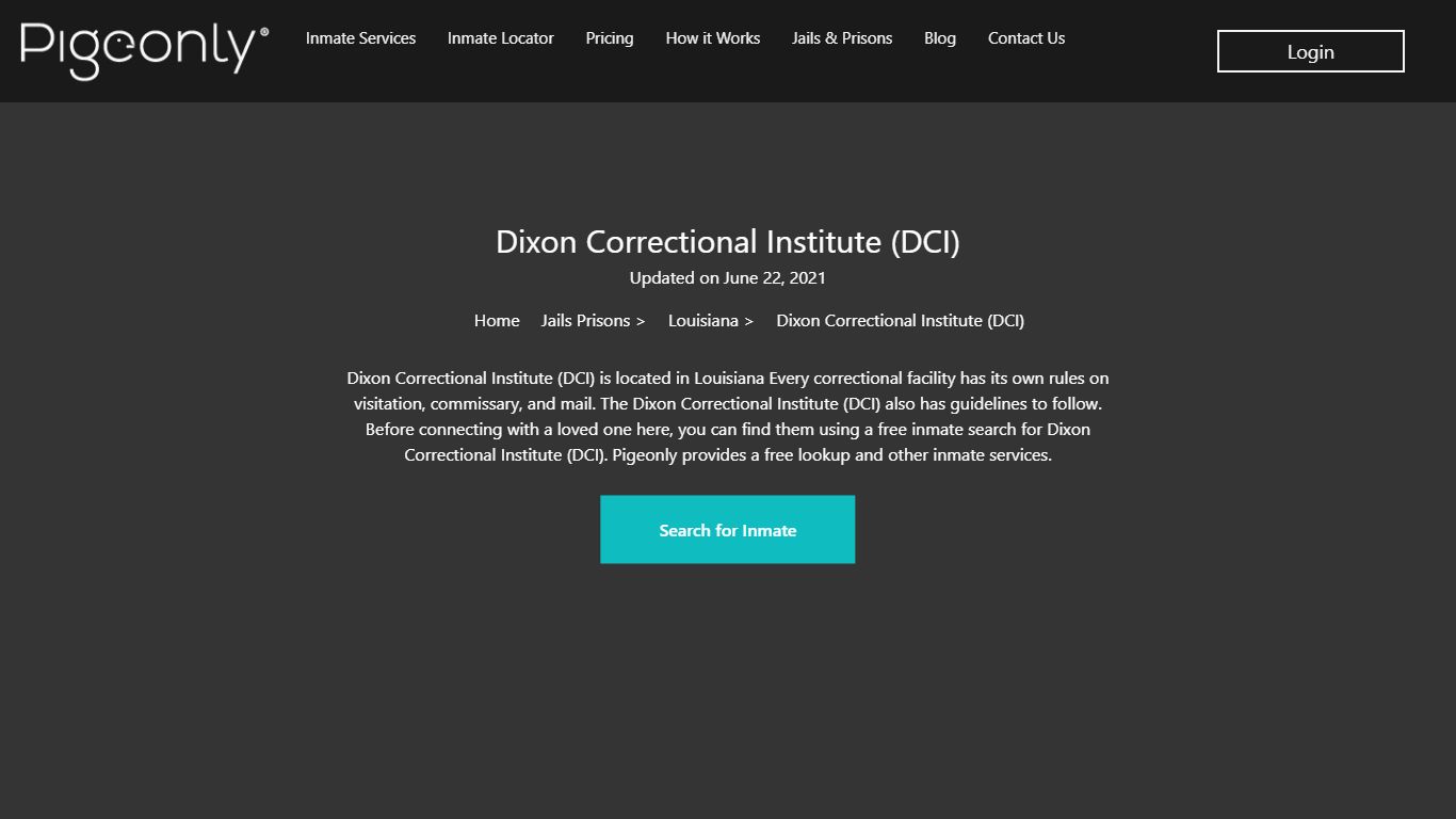 Dixon Correctional Institute (DCI) Inmate Search | Louisiana