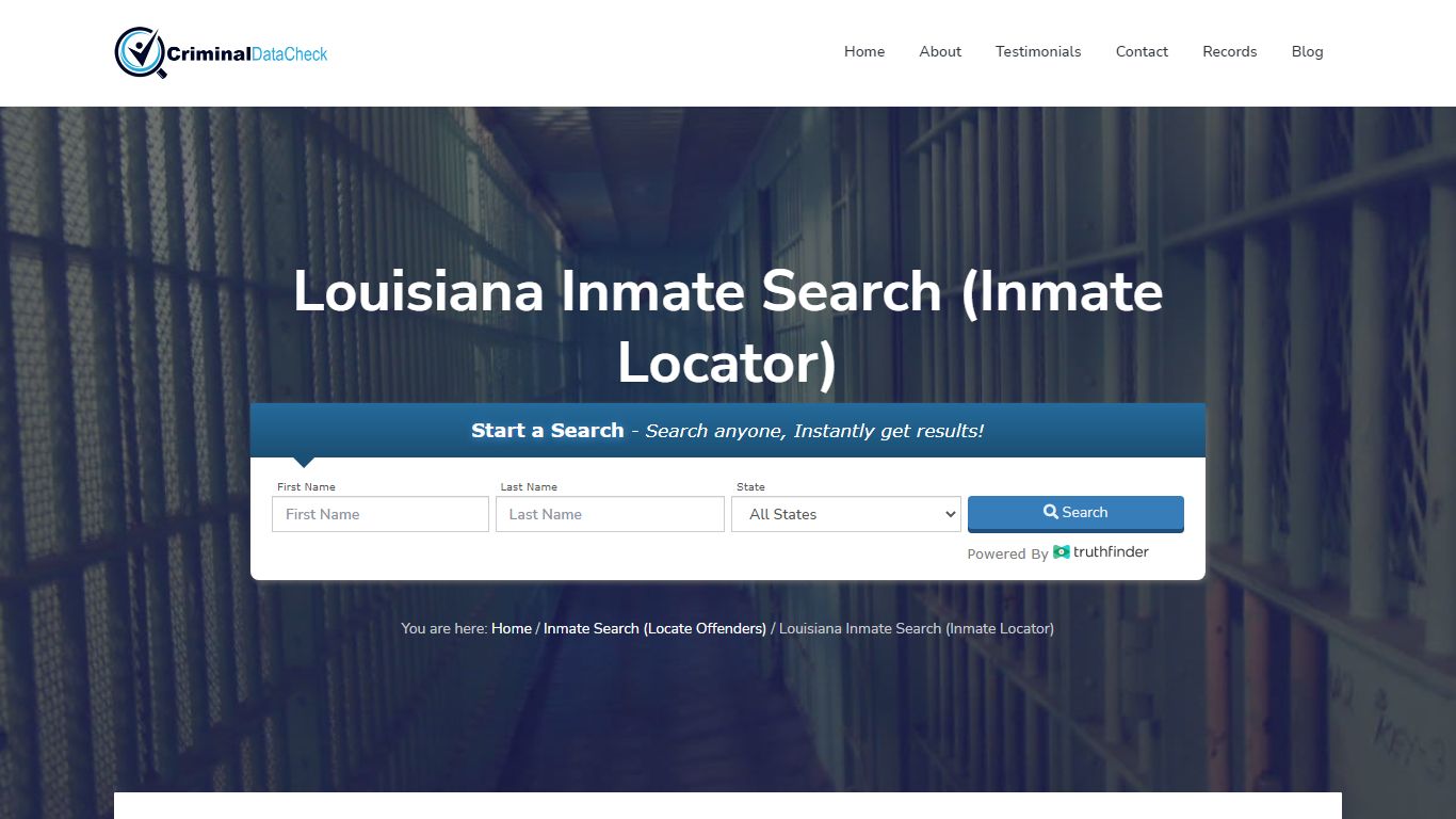 Louisiana Inmate Search (Inmate Locator) - Criminal Data ...